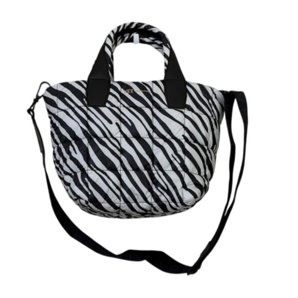Vee Collective Porter Small Tote Bag Zebra Print with crossbody strap